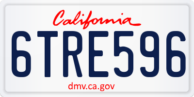 CA license plate 6TRE596