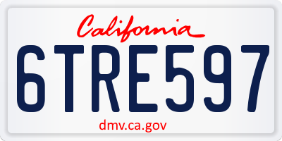 CA license plate 6TRE597