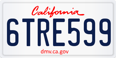 CA license plate 6TRE599