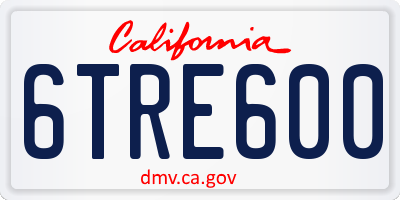 CA license plate 6TRE600