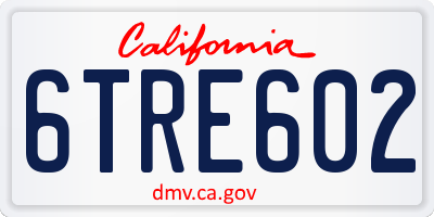 CA license plate 6TRE602