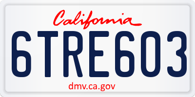 CA license plate 6TRE603