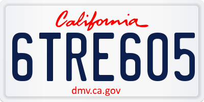 CA license plate 6TRE605