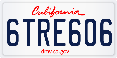 CA license plate 6TRE606