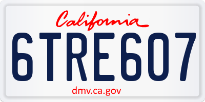 CA license plate 6TRE607