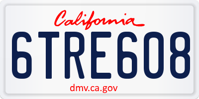 CA license plate 6TRE608