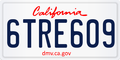 CA license plate 6TRE609