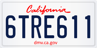 CA license plate 6TRE611