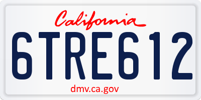 CA license plate 6TRE612