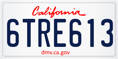 CA license plate 6TRE613