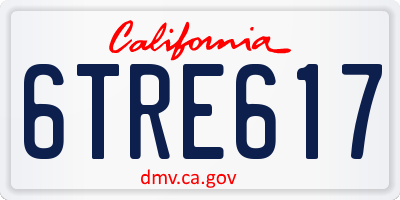 CA license plate 6TRE617