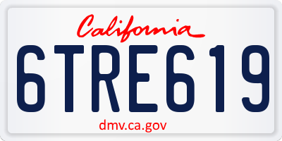 CA license plate 6TRE619