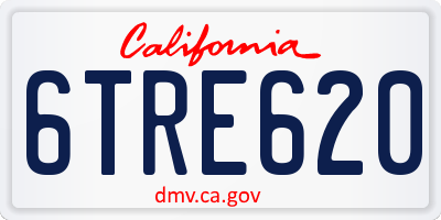 CA license plate 6TRE620
