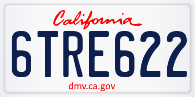 CA license plate 6TRE622
