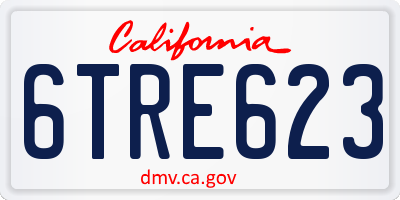 CA license plate 6TRE623