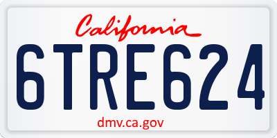 CA license plate 6TRE624