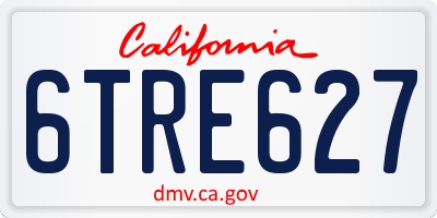 CA license plate 6TRE627