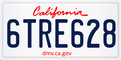 CA license plate 6TRE628