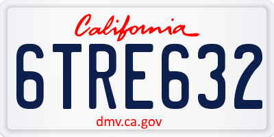 CA license plate 6TRE632