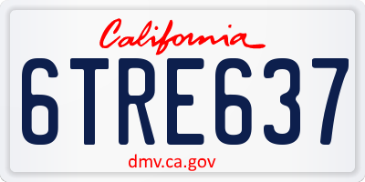 CA license plate 6TRE637