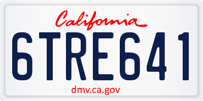 CA license plate 6TRE641