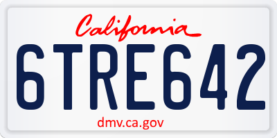 CA license plate 6TRE642