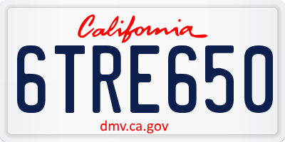 CA license plate 6TRE650