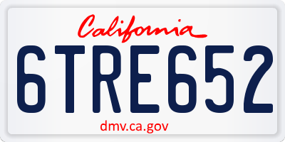 CA license plate 6TRE652