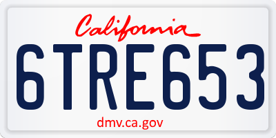 CA license plate 6TRE653