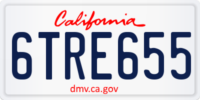 CA license plate 6TRE655