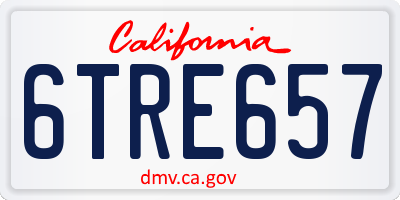CA license plate 6TRE657