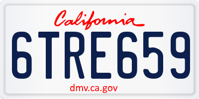 CA license plate 6TRE659