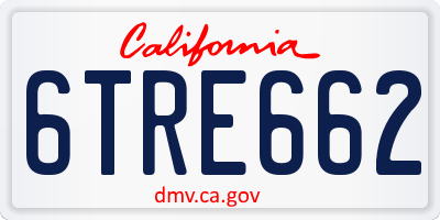 CA license plate 6TRE662