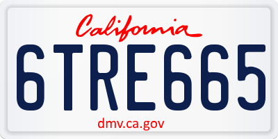 CA license plate 6TRE665