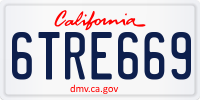 CA license plate 6TRE669