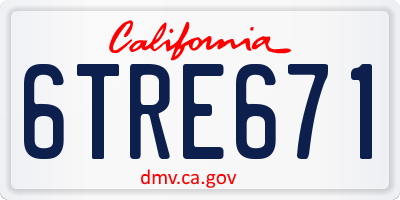 CA license plate 6TRE671