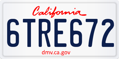 CA license plate 6TRE672