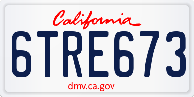 CA license plate 6TRE673