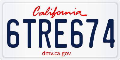 CA license plate 6TRE674