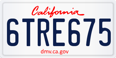 CA license plate 6TRE675