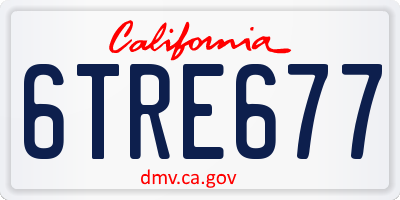 CA license plate 6TRE677