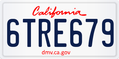 CA license plate 6TRE679