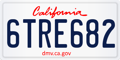 CA license plate 6TRE682