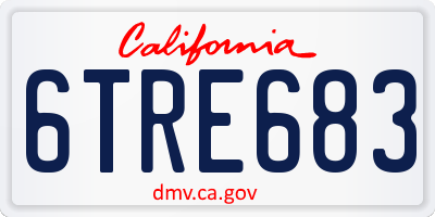 CA license plate 6TRE683