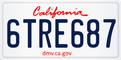 CA license plate 6TRE687