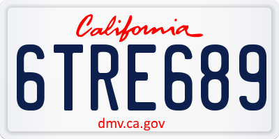 CA license plate 6TRE689