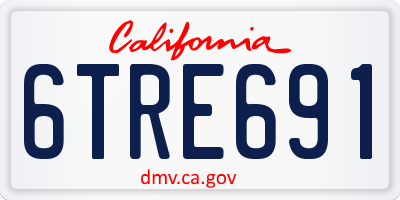 CA license plate 6TRE691