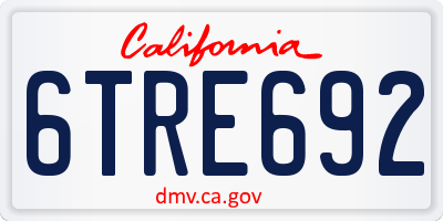 CA license plate 6TRE692