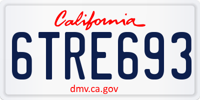 CA license plate 6TRE693