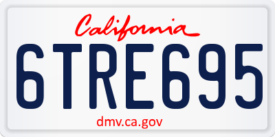 CA license plate 6TRE695